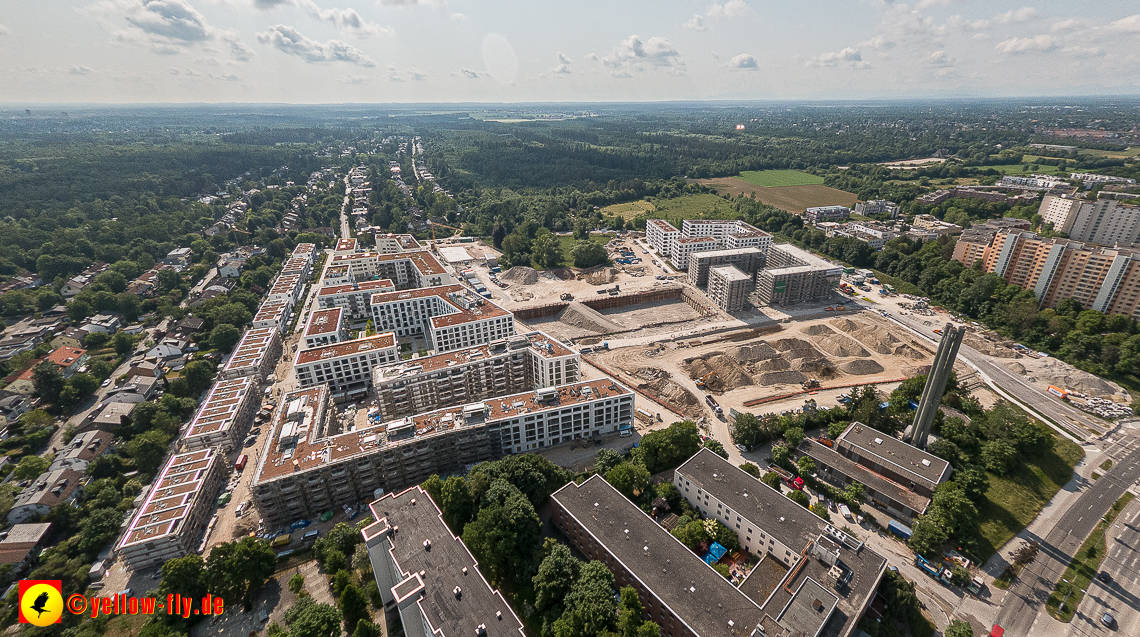 07.06.2023 - Aktuelle Luftbilder aus dem Alexisquartier und Pandion Verde in Neuperlach in München